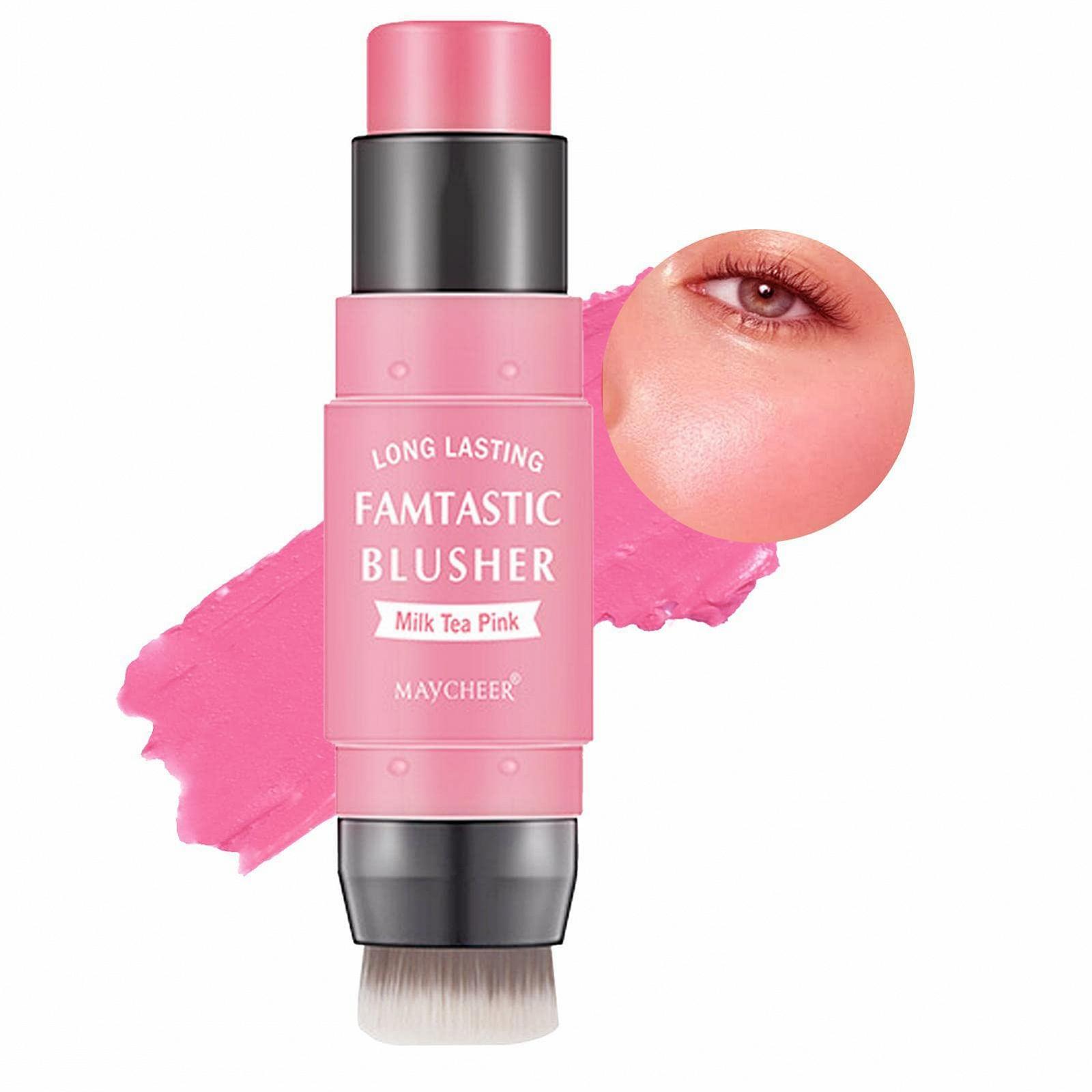 Рум'яна Тональний стік tacery Milk Blush Stick Double Head Blusher 2 in 1 Кремовий рум'яний Водостійкий, фото №6