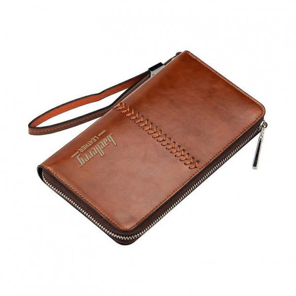 Мужской кошелек-клатч Baellerry Leather коричневый, фото №1