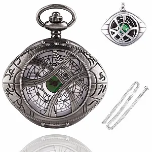 Кишеньковий годинник кварцовий з ланцюжком, Череп, Set-qz303-0720 - Фото 1