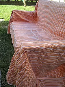 Покривало Двоспальне GEOMETRICO Смугастий 260 x 260 см Помаранчевий synthetic.ua - Фото 1