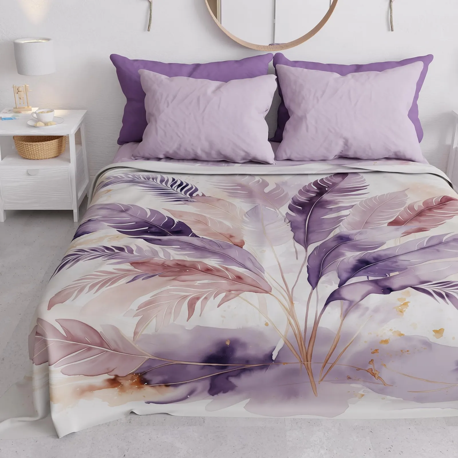 Покривало Двоспальне PETTI Artigiani Italiani Palm Purple, фото №1