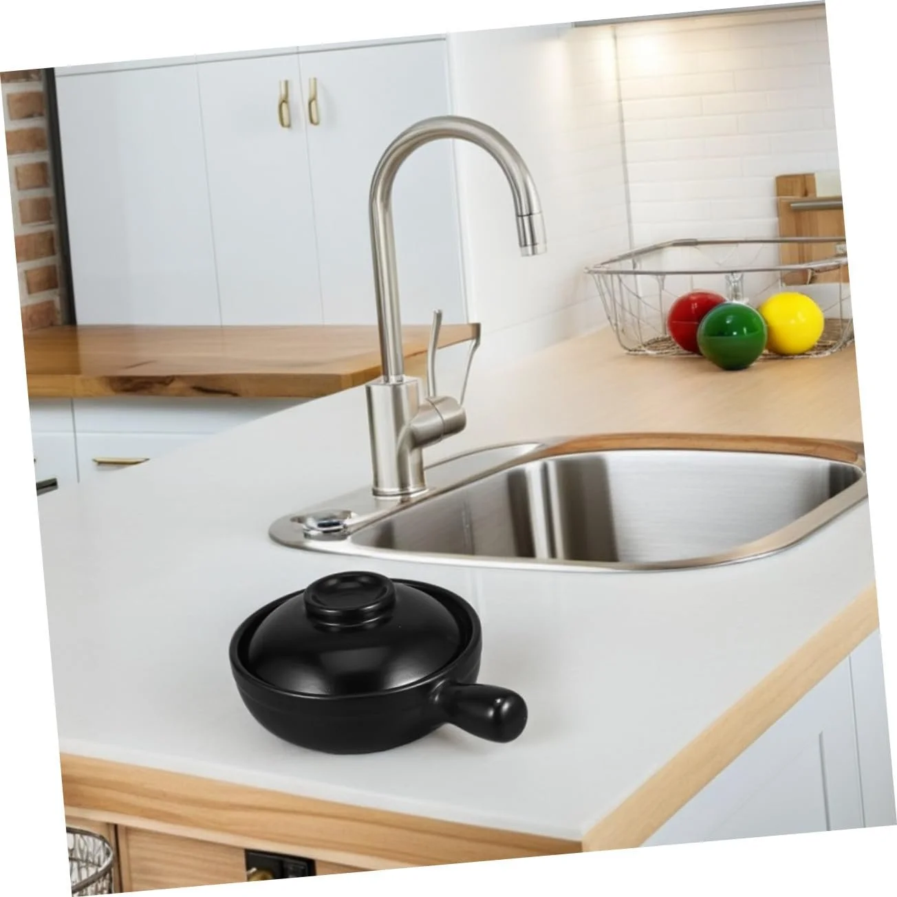 Каструля керамічна з кришкою глиняна термостійка портативна, фото №5