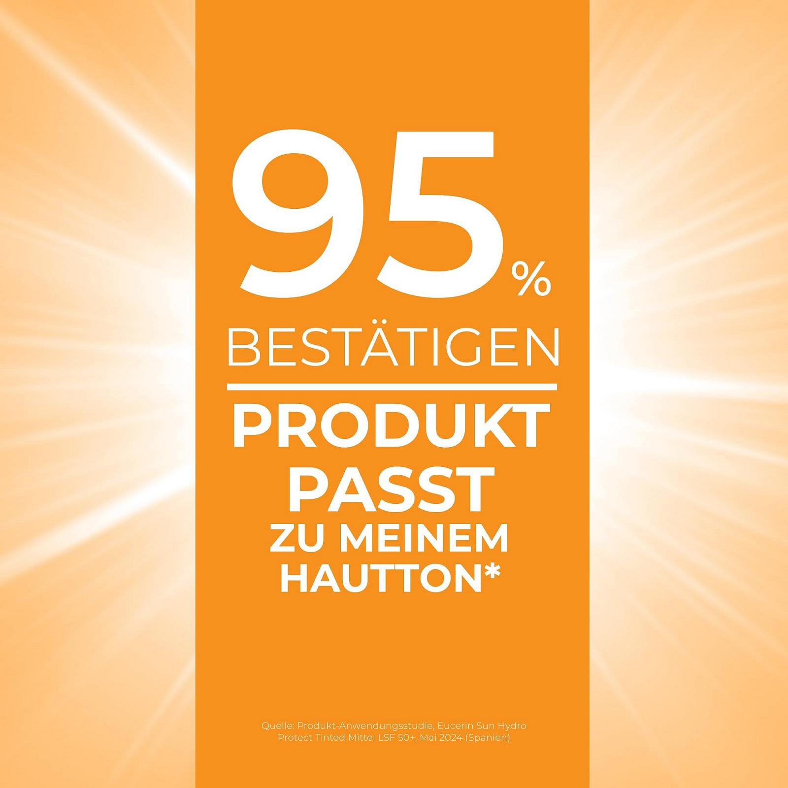 Сонцезахисний флюїд Eucerin Sun Face Hydro Protect Ultralight Sun Fluid Tinted SPF 50+ Medium 50 мл, фото №5