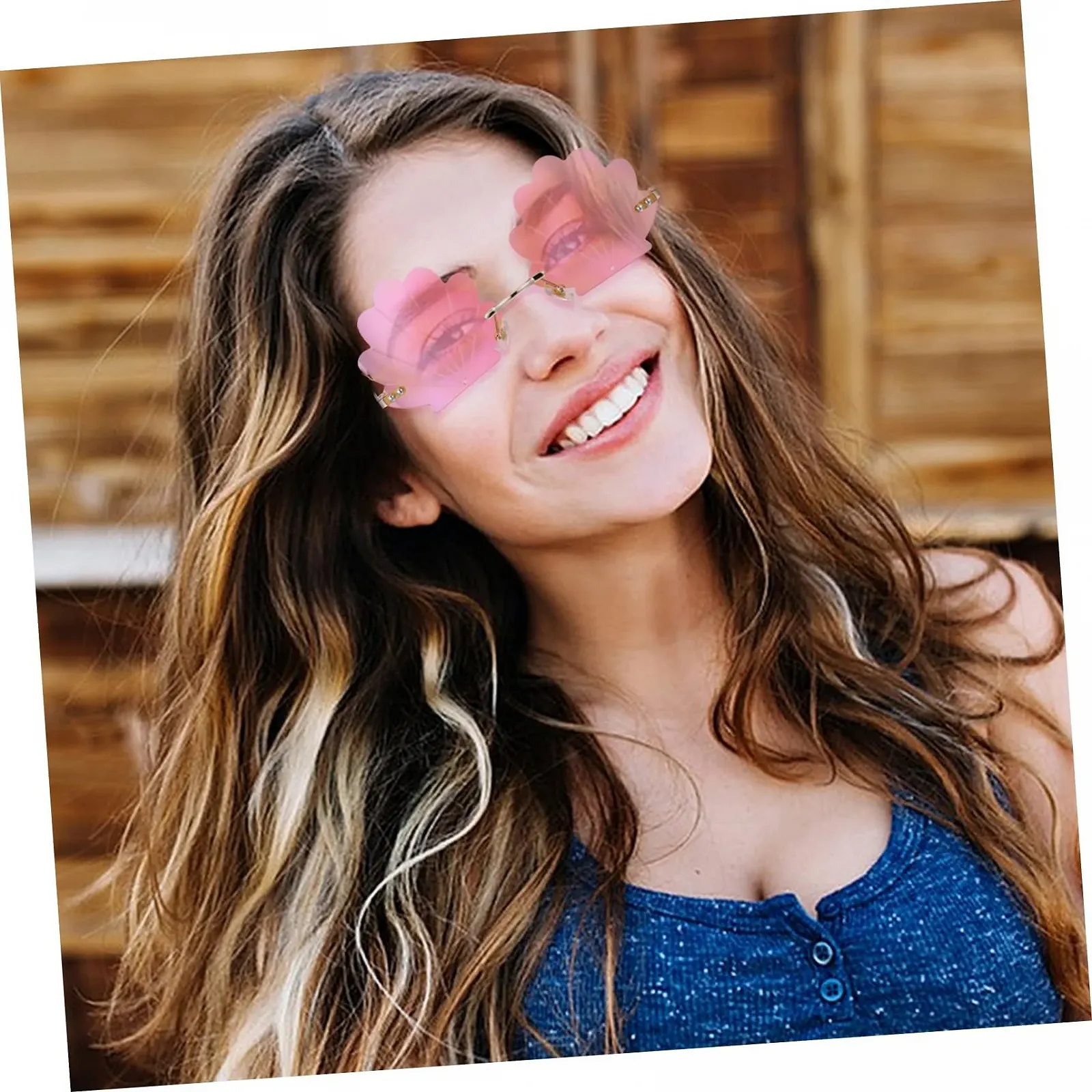 Солнцезащитные очки CATIEBYE, 2 шт., без оправы, раковины, разные цвета, фото №2