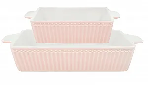 Формы для выпекания Greengate Alice прямоугольные набор 2 шт. маленькие светло-розовые - Фото 1