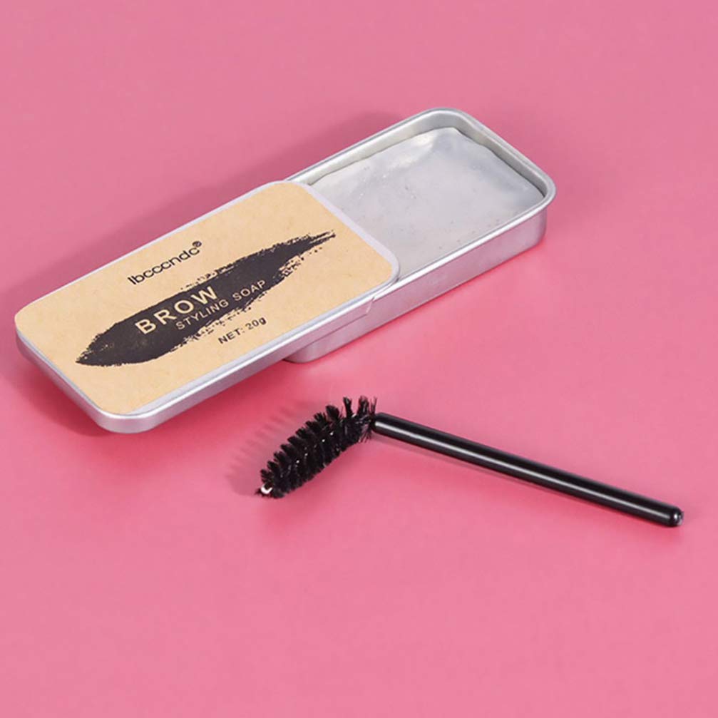 Мыло для бровей Minkissy Eyebrow Soap Kit 2 Sets Durable Waterproof Eyebrow Adjustment Gel Wild Eyebrow Styling Pomade with Eyebrow Brush, фото №6
