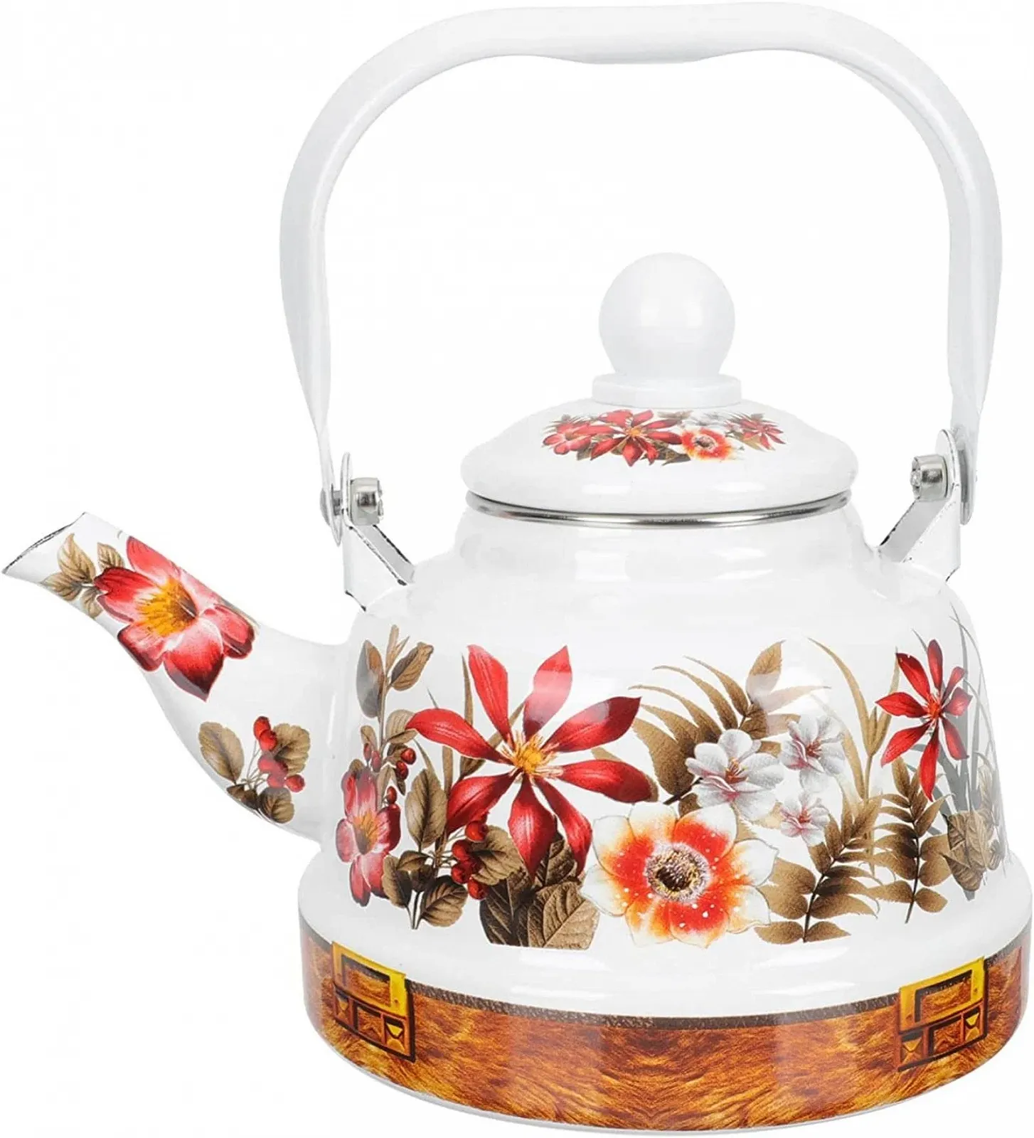 Чайник Емальований Різнокольоровий Квітковий для Плити для Гарячої Води, фото №1 Чайник Емальований Різнокольоровий Квітковий для Плити для Гарячої Води, фото №1
