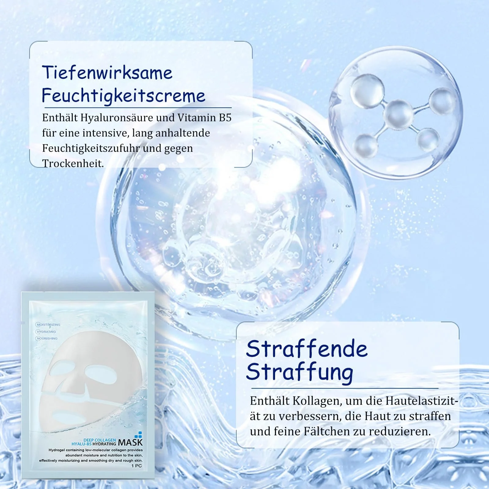 Тканинна маска Soleneva Collagen, 4 шт. Зволожуюча, фото №5