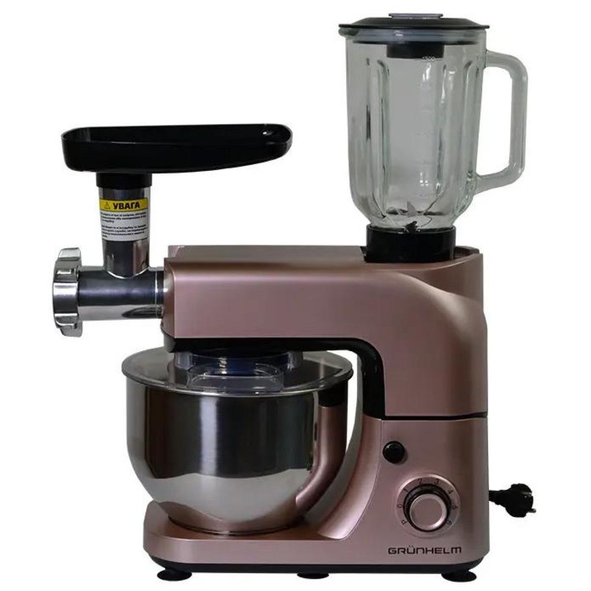 Кухонный комбайн Grunhelm GKM0021G 1800 Вт розовый, фото №1 Кухонный комбайн Grunhelm GKM0021G 1800 Вт розовый, фото №1