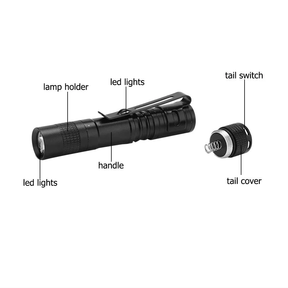 LED Міні-ліхтарик надяскравий для надзвичайних ситуацій на природі, для піших прогулянок, кемпінгу, з алюмінієвого сплаву, фото №5