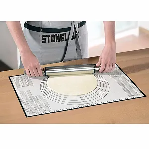 Килимок для випікання Stoneline 58.5 x 39 см силіконовий з розміткою та таблицею конвертації величин synthetic.ua - Фото 1