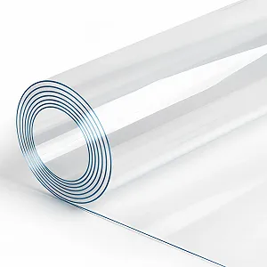 Скатертина-плівка Homaxy 2 мм зі скошеним краєм 90 x 160 см PVC прозора - Фото 1