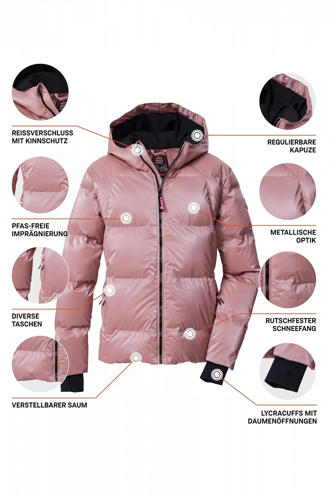 Куртка Killtec Ksw 210 Grls Qltd Down с капюшоном и снегозащитой для девочек, фото №6 Куртка Killtec Ksw 210 Grls Qltd Down с капюшоном и снегозащитой для девочек, фото №6