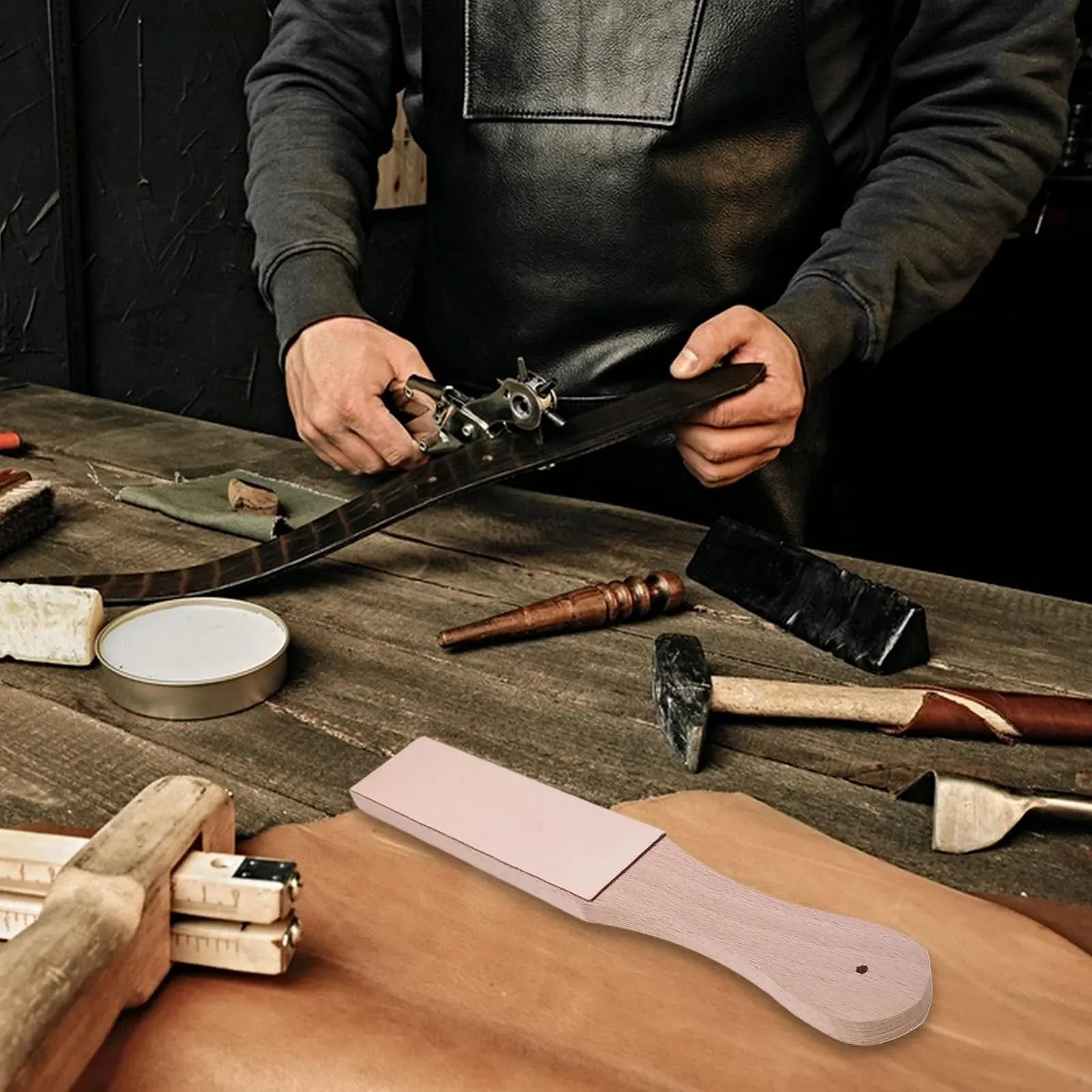 Точильний блок Cork Sharpener Block Двосторонній ергономічний Woodworking Chefs, фото №3