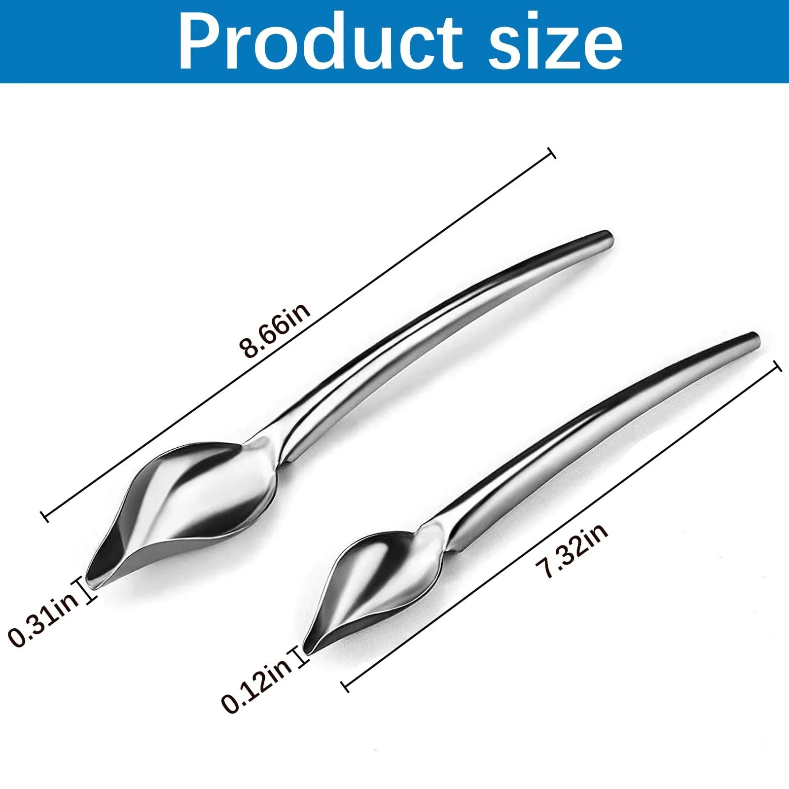 Набір з 2 декоративних ложок з нержавіючої сталі з прецизійними наконечниками, фото №2