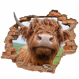 Наклейка на стіну WCB Highland Cattle 70 x 57 см - Фото 1