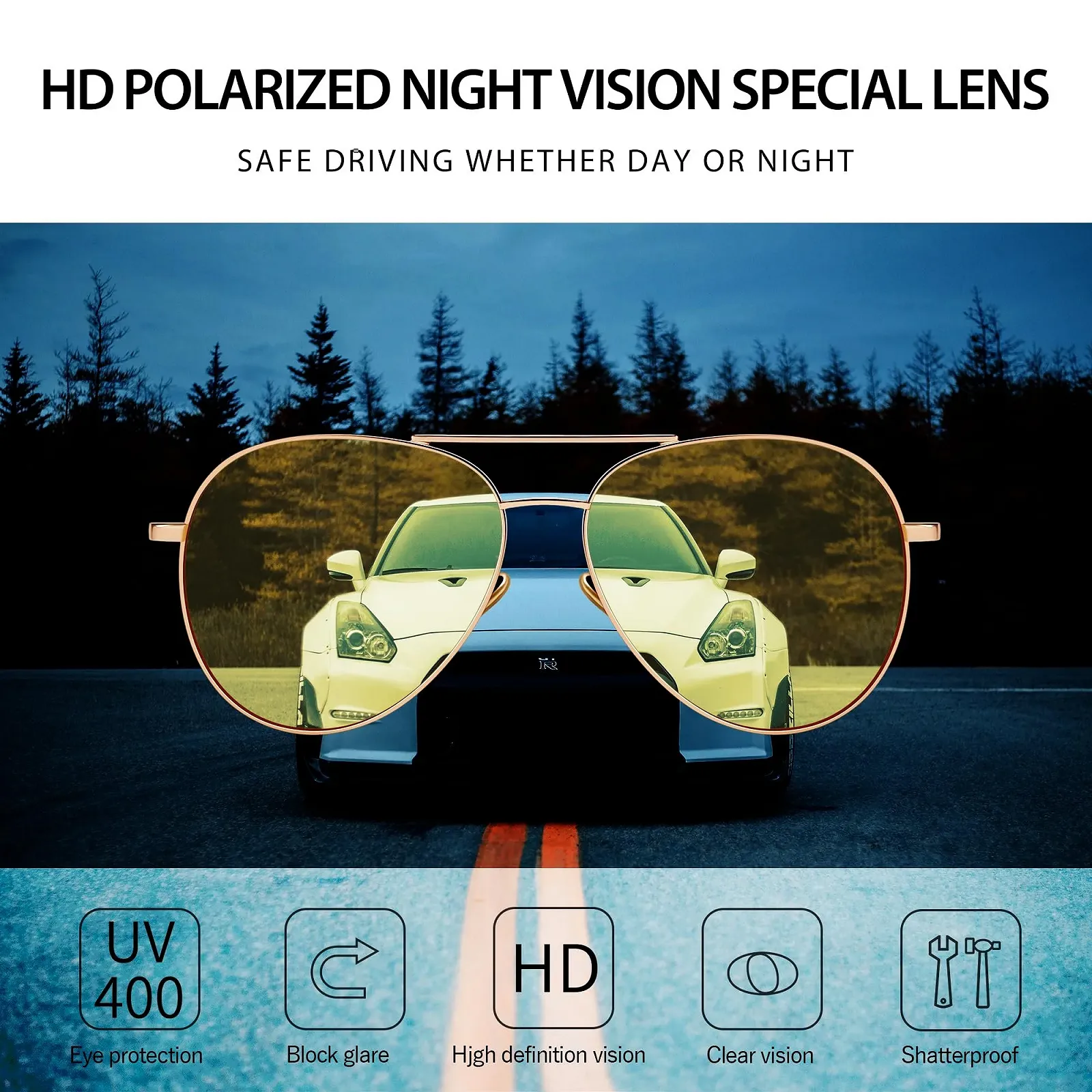 Солнцезащитные очки Oversized для женщин, легкие модные поляризованные линзы., фото №2