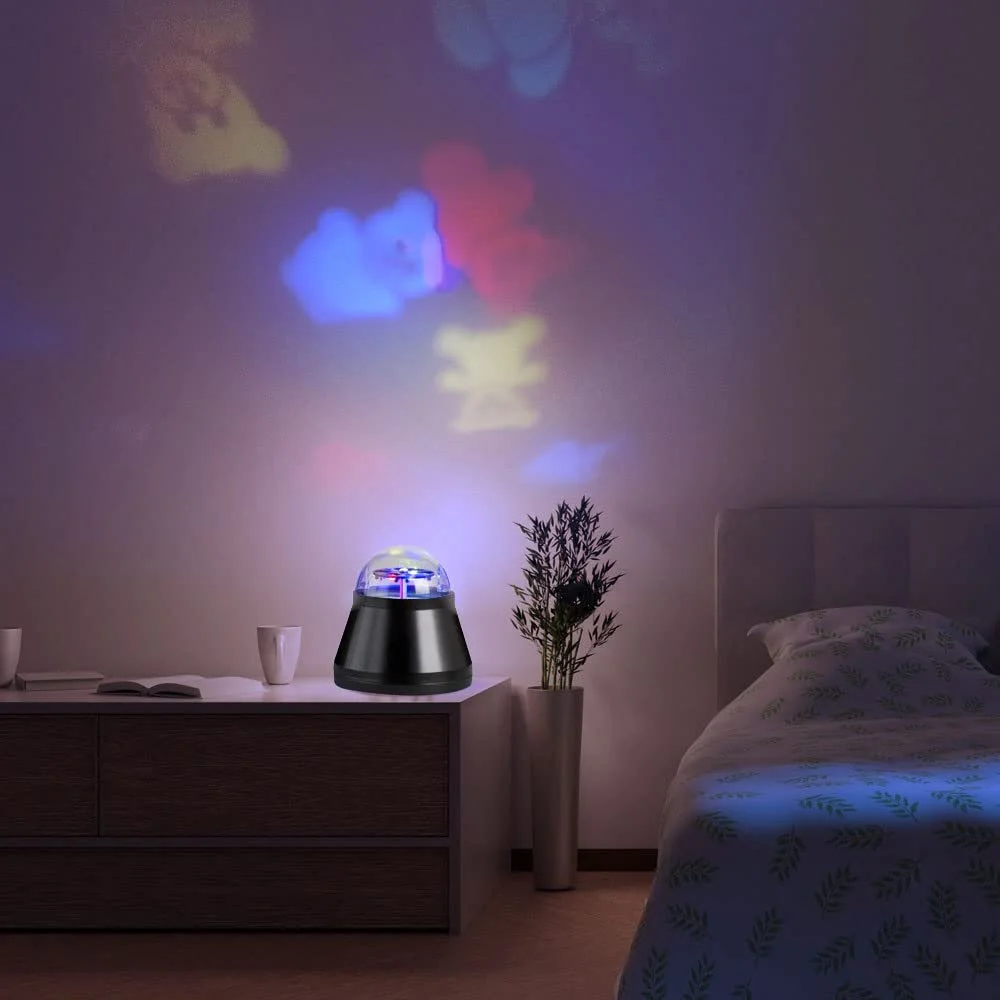 Настільна лампа etc-shop Дитяча з ведмедиками Кольорова проекційна світлодіодна Чорна 1x LED 4 Вт 10 x 10.5 см Набір з 2 шт., фото №3