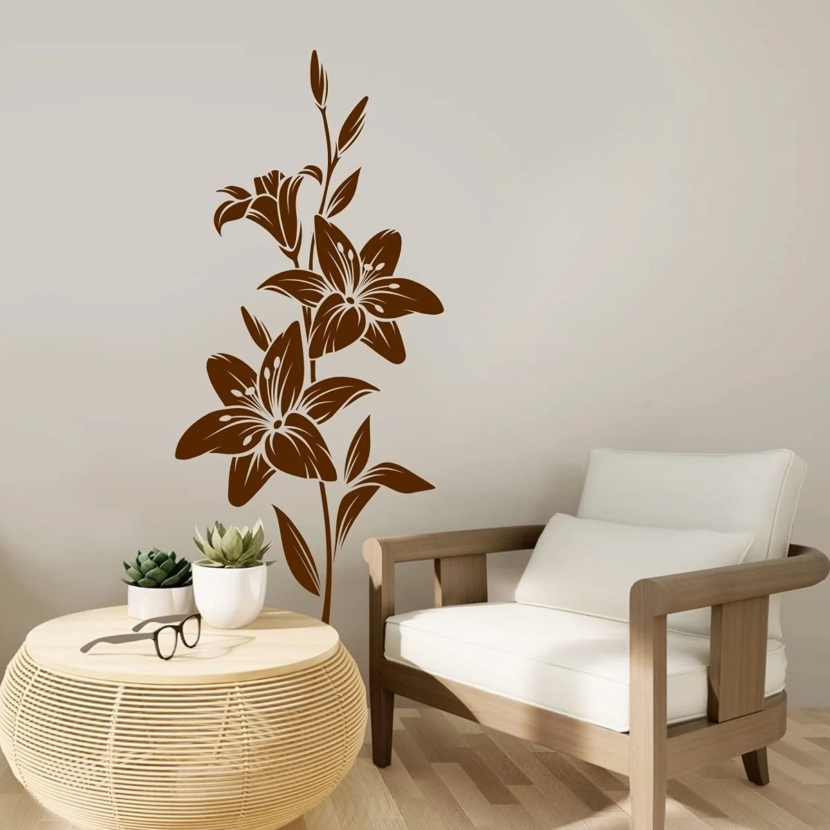 Наклейка на стіну tjapalo vr11 Flower Tendril Біла 130 x 58 см, фото №3