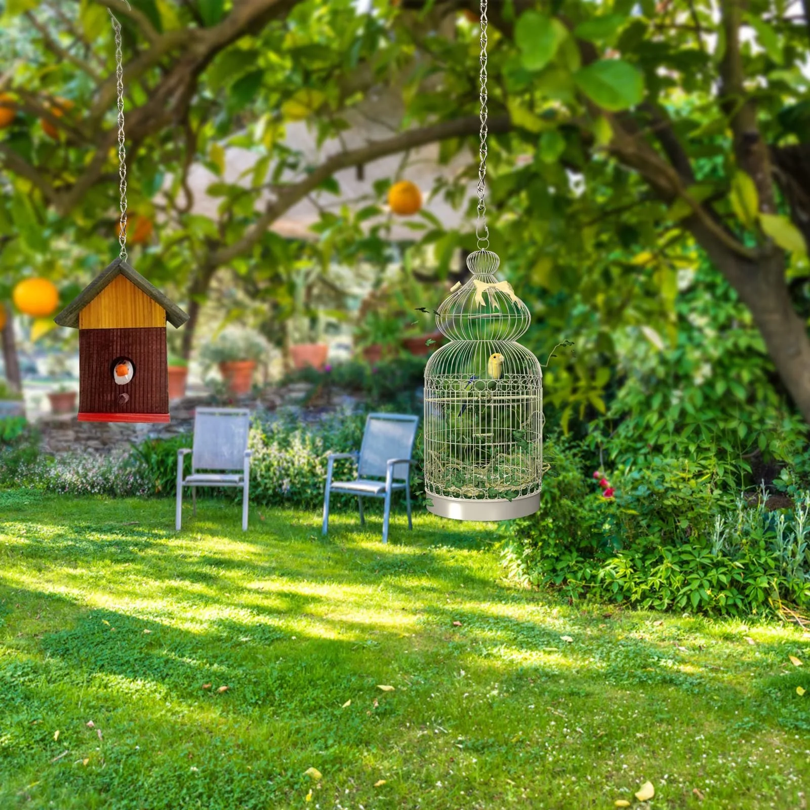 Цепи для подвешивания 4 шт. металлические 50 см с крючками и зажимами Прямая цепь, фото №2