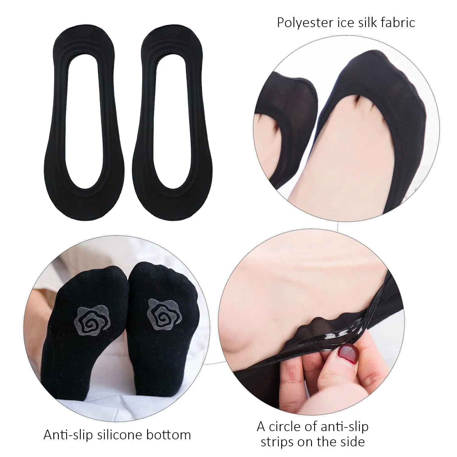 Шкарпетки Ice Silk Non-Slip, 10 пар, Жіночі, Розмір 35-40, фото №3 Шкарпетки Ice Silk Non-Slip, 10 пар, Жіночі, Розмір 35-40, фото №3