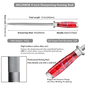 Мусат WILDMOK Professional 23 см німецька високовуглецева нержавіюча сталь хром synthetic.ua - Фото 1