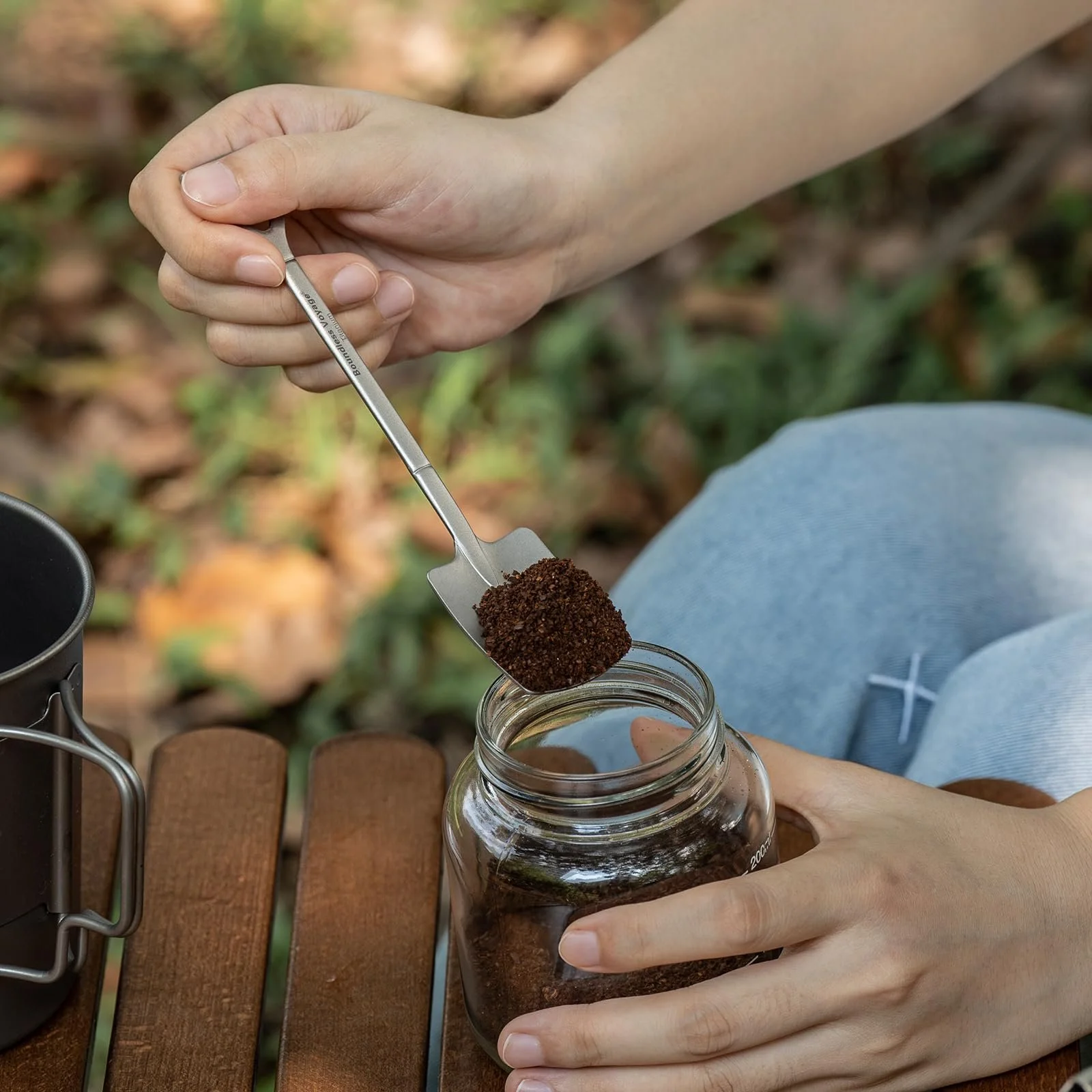 Ложка Demitasse Boundless Voyage Shovel Shape Espresso Mini для кави, 15,5 см, титанова, фото №5