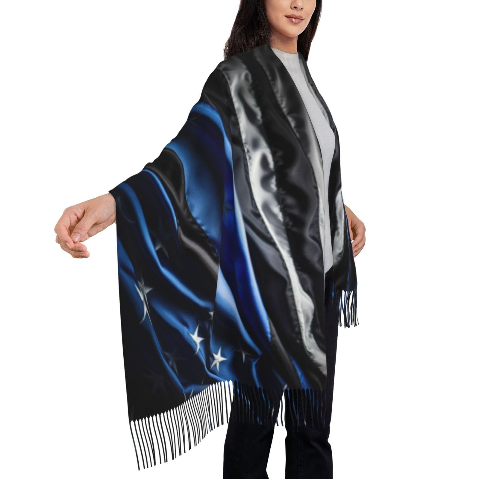 Пашміна LNNIUK American Print Thin Blue Line 3 Шарф Зимовий, фото №3
