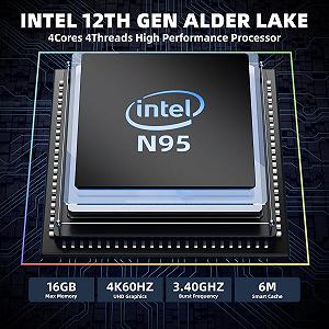 Мини ПК DreamQuest / Intel Alder Lake N95 / RAM 16GB / SSD 512GB / 3 х HDMI / 2 х LAN / Wi-Fi 5 / Bluetooth 4.2 / Windows 11 / Черный synthetic.ua - Фото 1