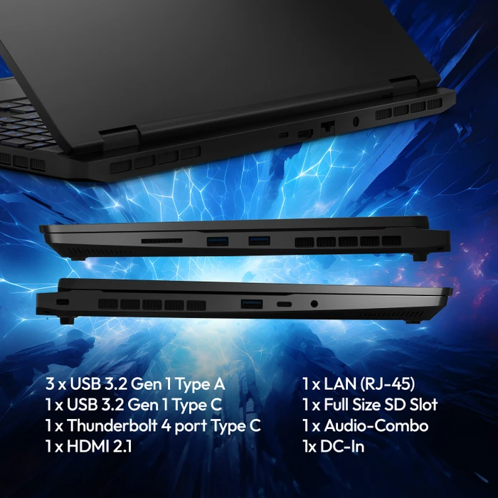 Ігровий ноутбук 16" Medion (Lenovo Group) Erazer Major X20 | Intel Core i9-14900HX | IPS (2560x1600) QHD+ | 16:10 | 240 Гц | RAM DDR5 32 ГБ | SSD NVME 1 ТБ | Nvidia GeForce RTX 4070, 8 ГБ | Механічна RGB клавіатура Win11 (4947), фото №10