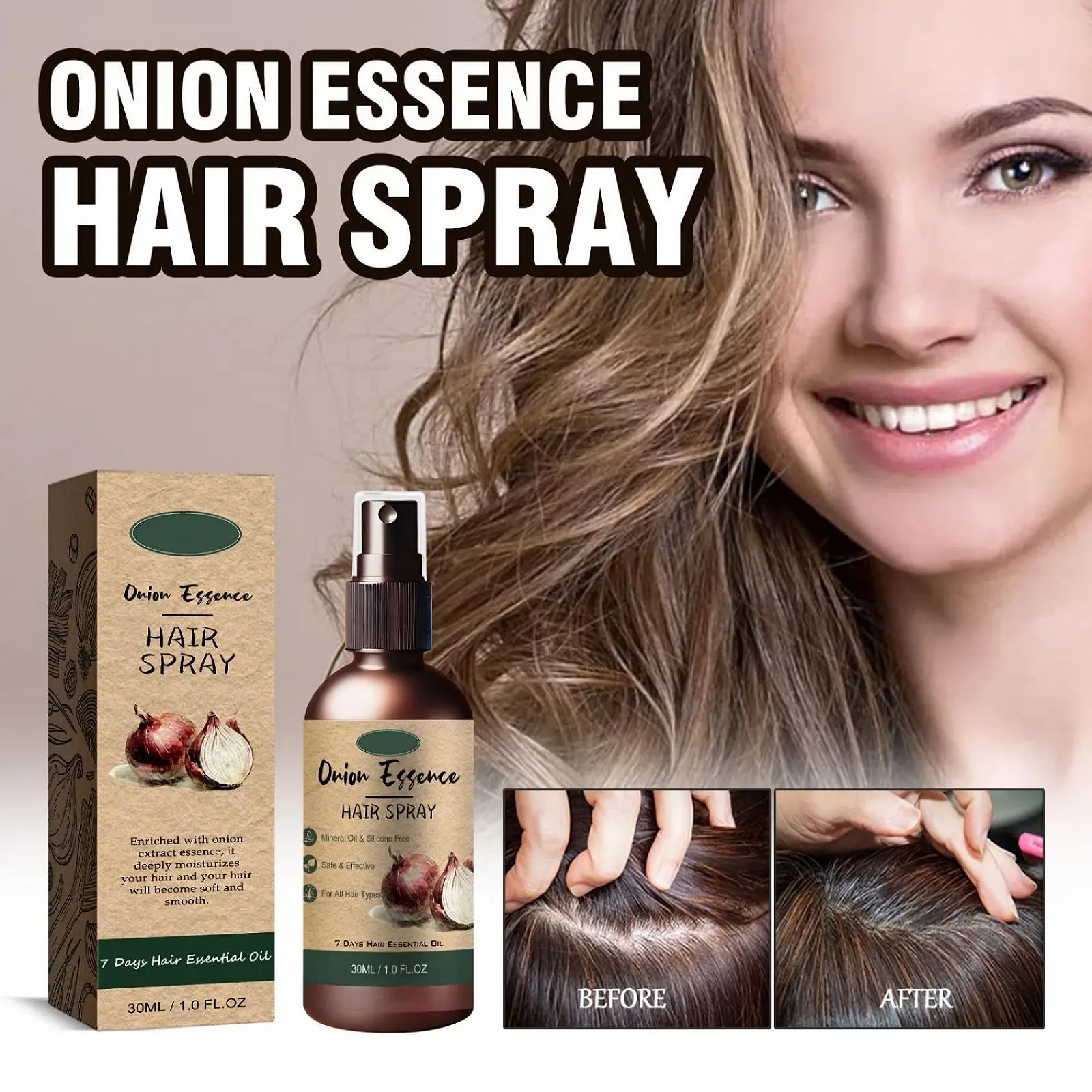 Сироватка для волосся Цибулева Есенція Спрей для росту волосся, фото №2