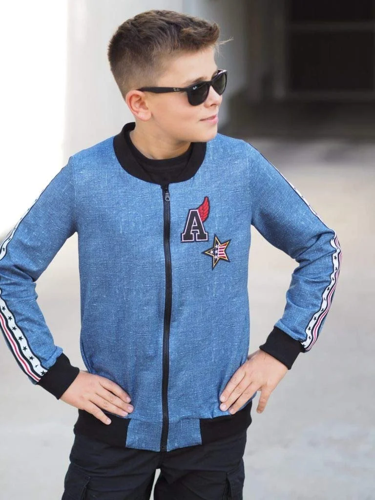 Куртка-бомбер Fadenk Paper Pattern College для дітей, фото №5