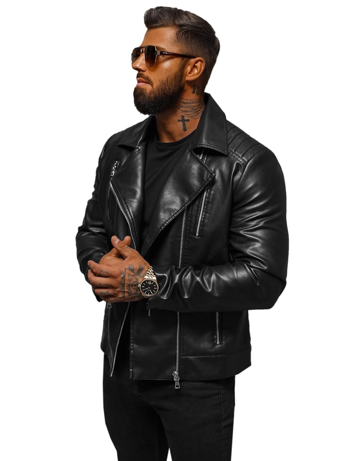 Куртка Biker из искусственной кожи OZONEE JS/11Z8056Z, разные цвета, фото №1