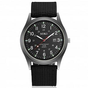 Хронограф Generisch Watch 2019 Nylon Мужской Календарь Серебристый - Фото 1