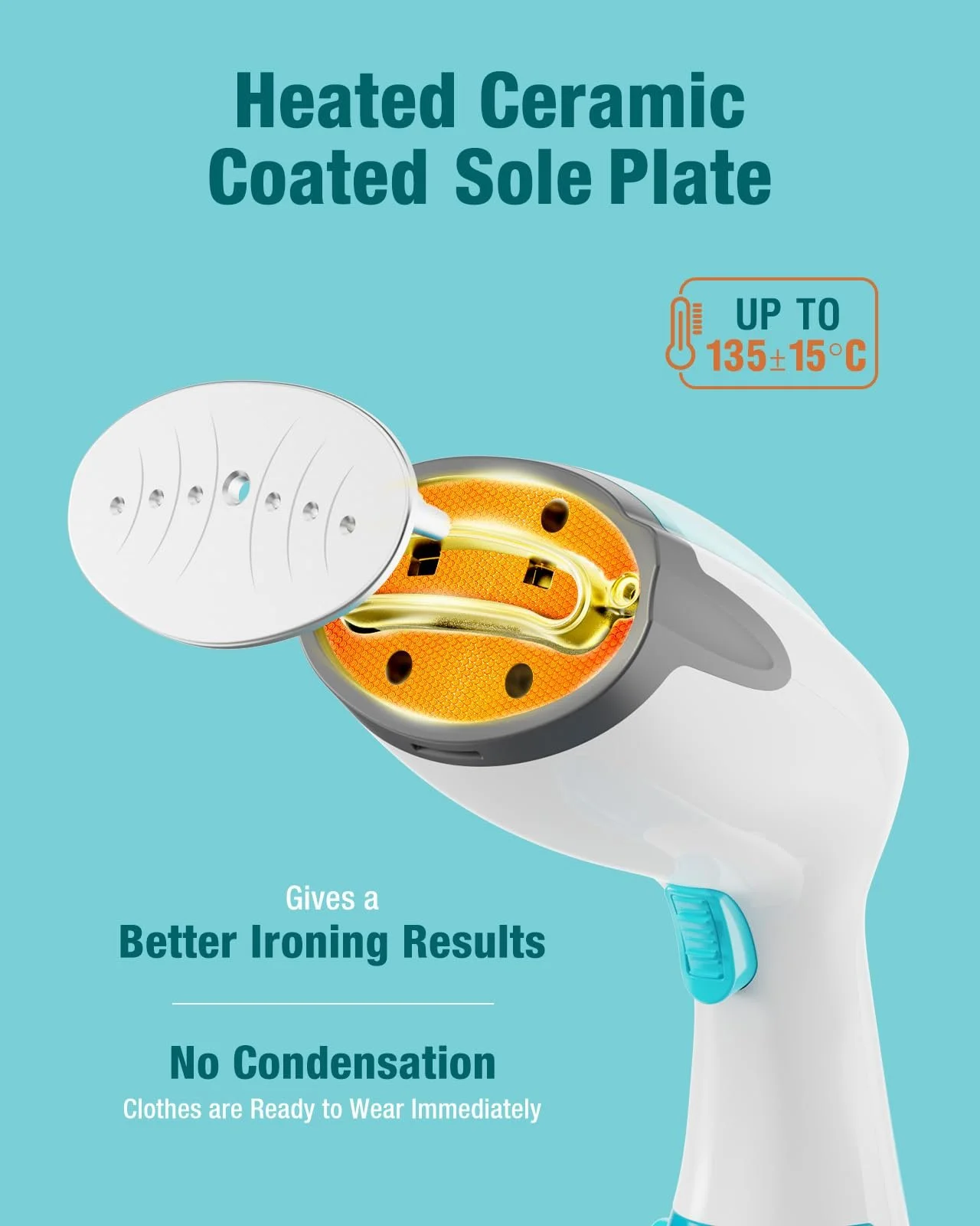 Вертикальный отпариватель BEAUTURAL 1200 W 30s Керамическая подошва Автоматическое отключение, фото №2