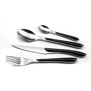 Столові прибори Amefa ECLAT на 8 персон, нержавіюча сталь з високоякісними пластиковими ручками чорного кольору, 32 предмети synthetic.ua - Фото 1