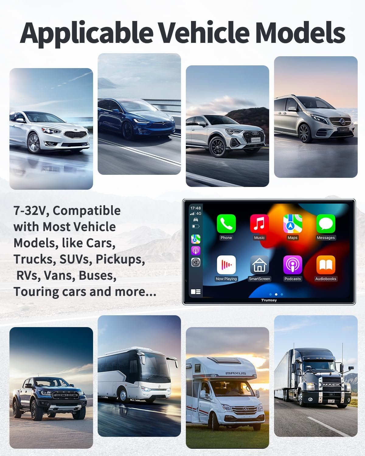  Автомагнітола Trumsey T716 / 7" / Сенсорна / Apple CarPlay / Android Auto / Wi-Fi / GPS / Bluetooth / AUX, фото №7