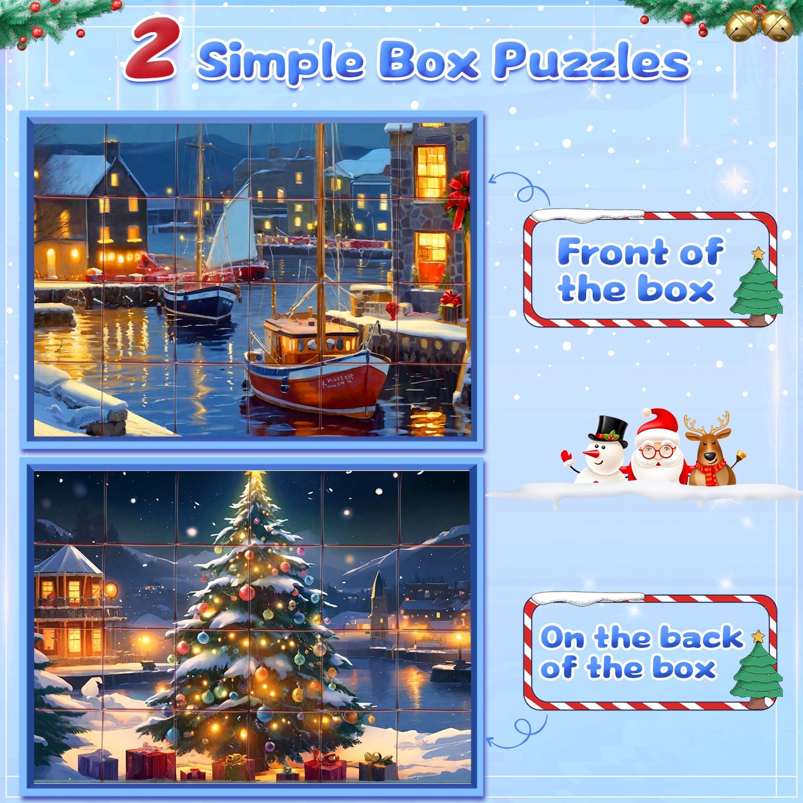 Пазл адвент-календарь Quanquer 2025 Christmas Harbor 1008 деталей 24 дня 70 x 50 cm, фото №4