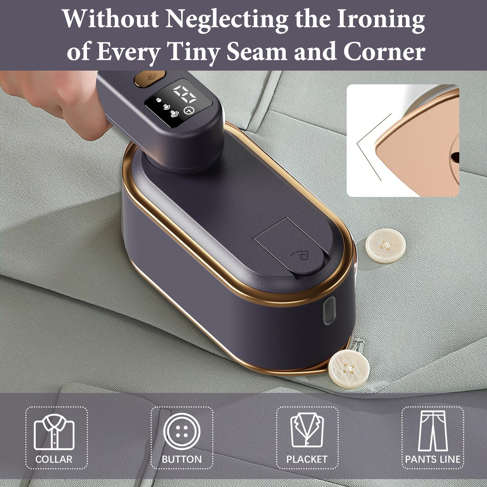 Вертикальний відпарювач 2000 Вт 180° ручка, що обертається Сірий, фото №6