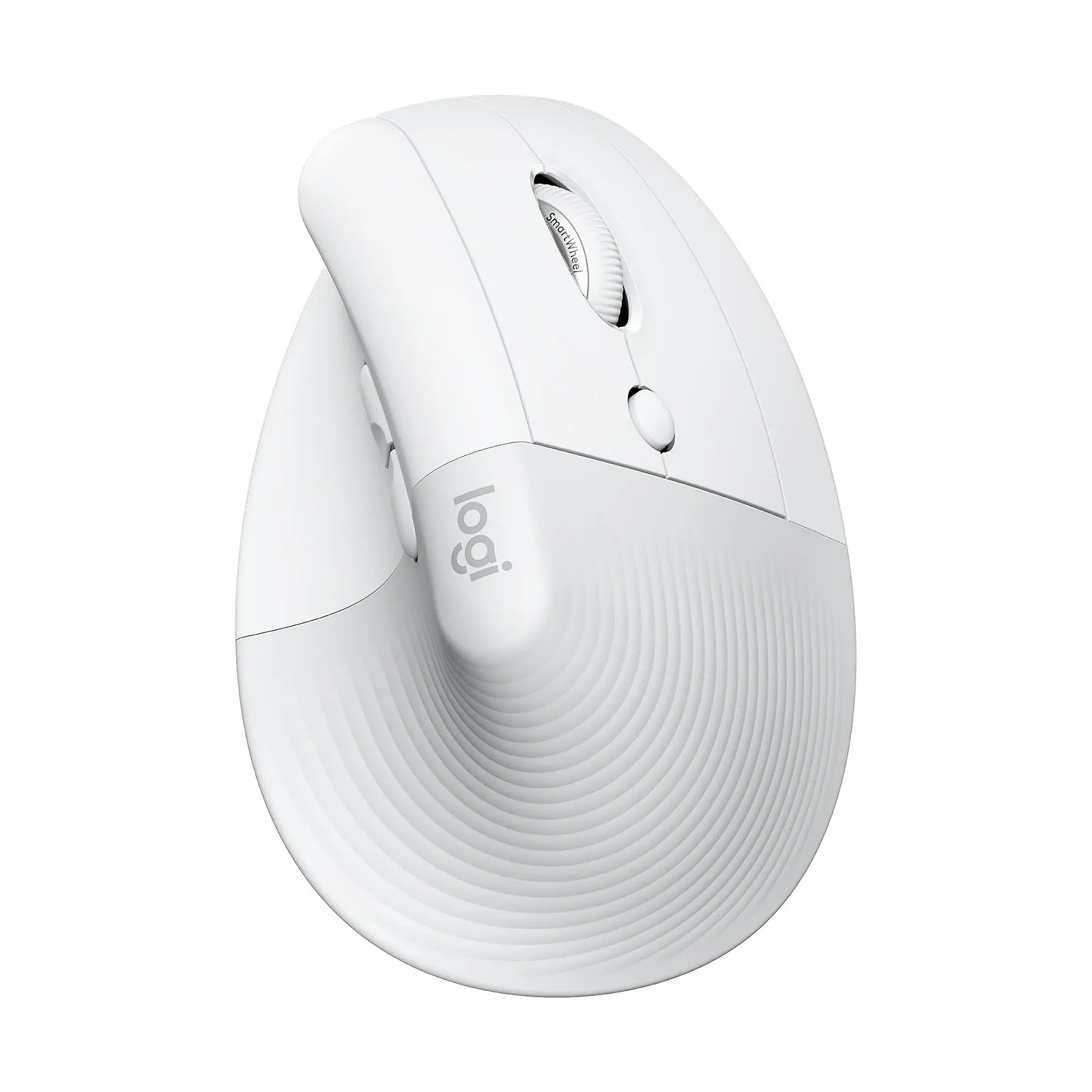 Миша Logitech Lift Vertical Ergonomic, бездротова, Bluetooth або Logi Bolt USB-приймач, тихі клацання, 4 кнопки, біла, фото №1