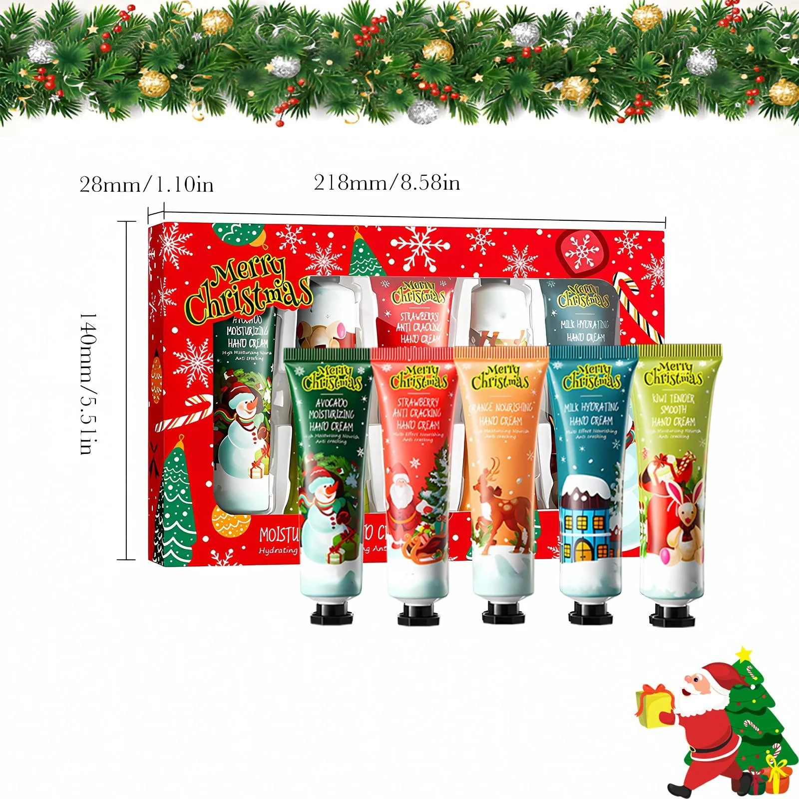 Набір різдвяних кремів для рук - 5 x 30 мл Крем для догляду за руками, фото №4