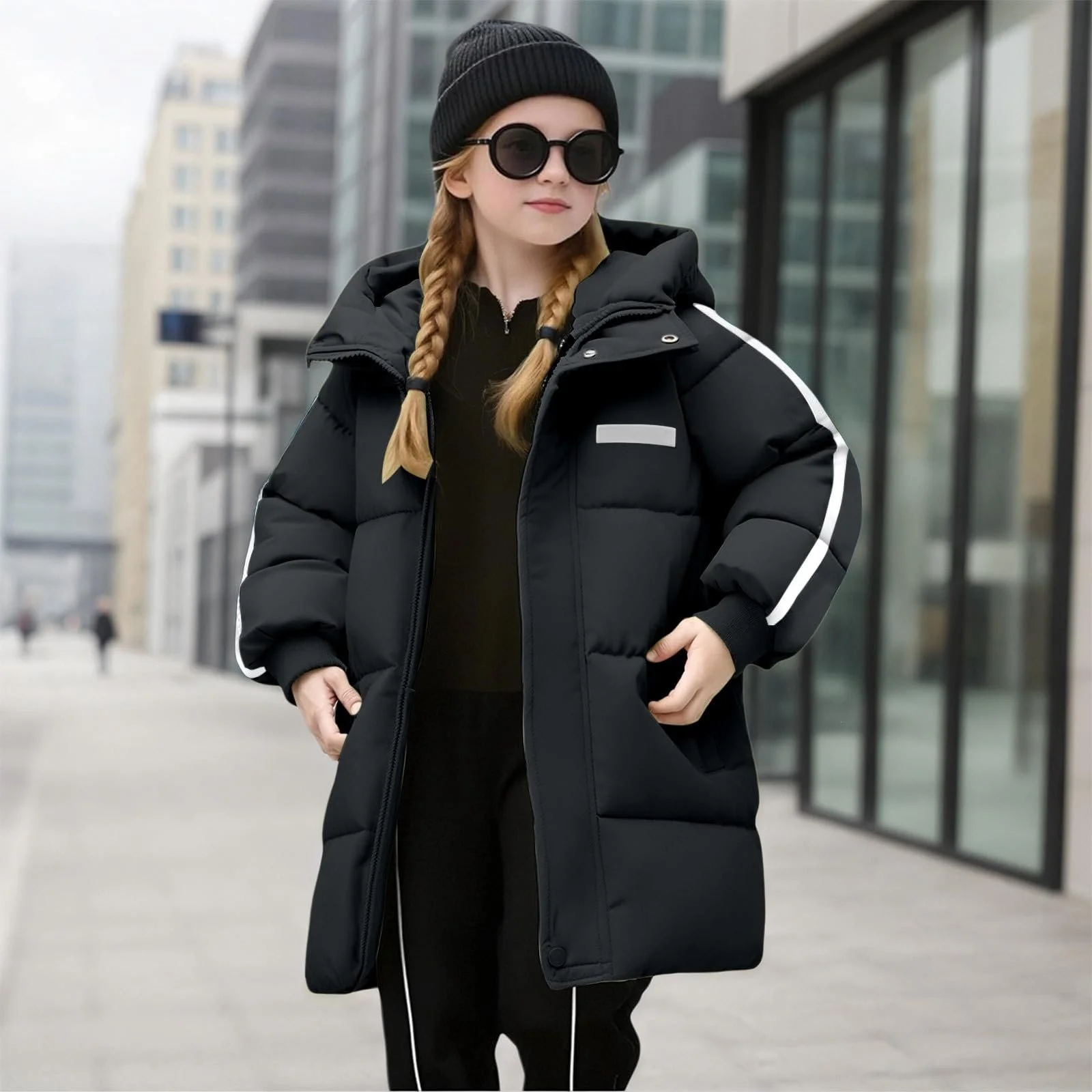 Зимова куртка для дівчат, пуховик, тепла зимова стьобана куртка, фото №3