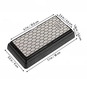 Двосторонній алмазний точильний камінь з нековзкою основою для ножів та кераміки synthetic.ua - Фото 1