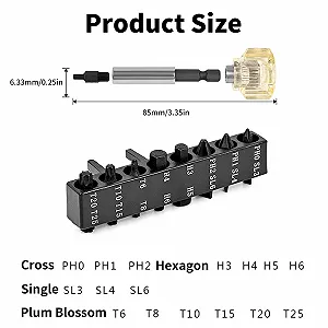 Міні-викрутка 10 в 1 з бітами зі сталі S2 та ручкою з целюлозацетату synthetic.ua - Фото 1