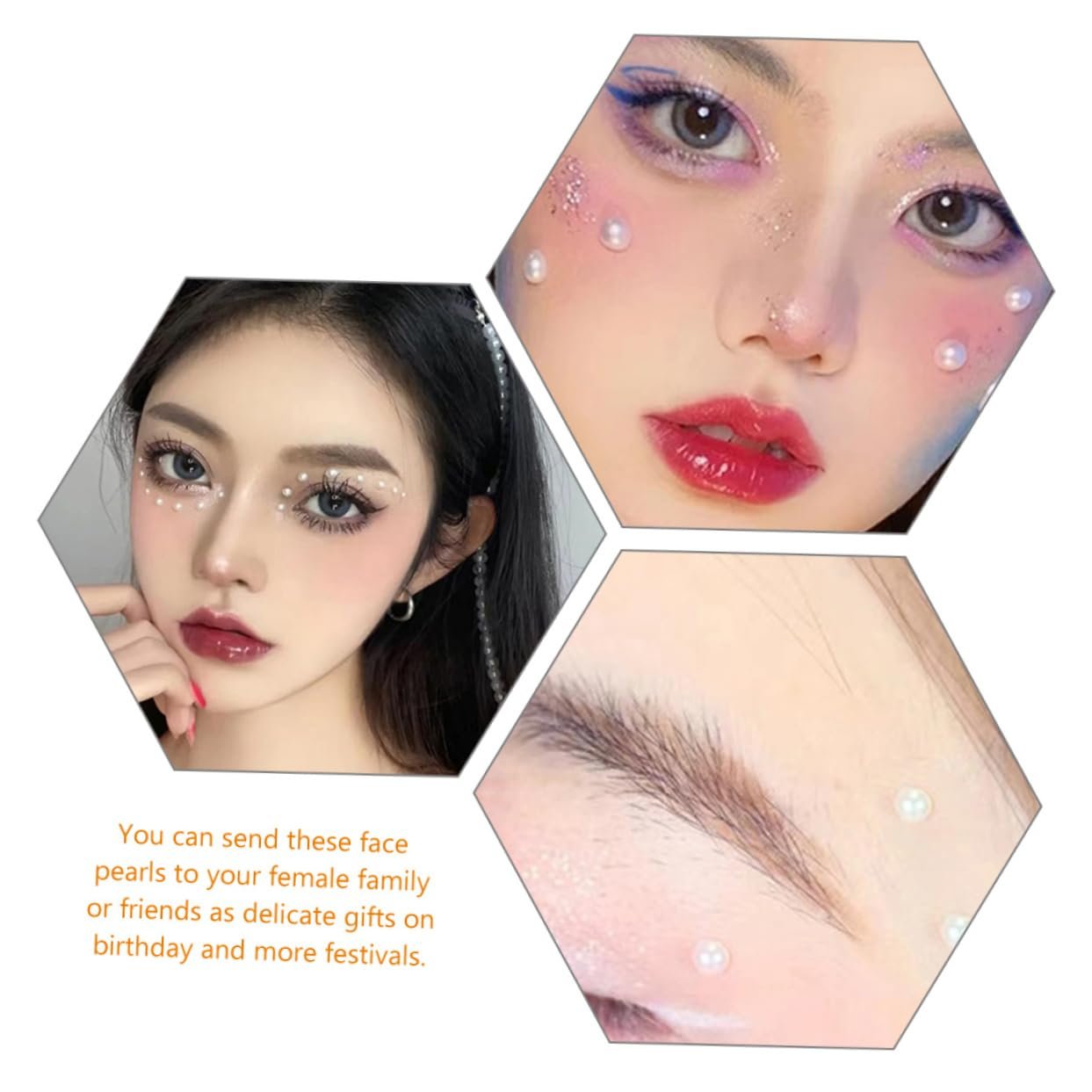 Бусины для ногтей 6 листов ABS White, фото №5