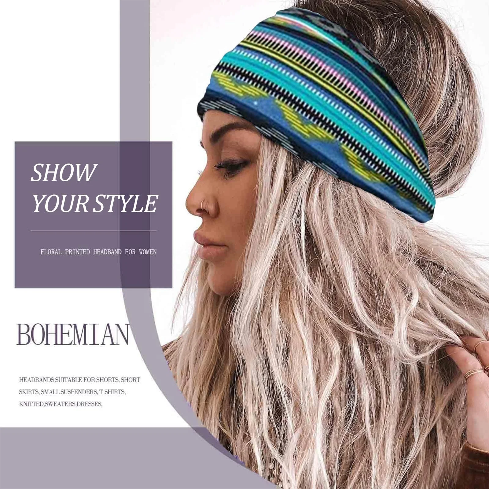 Пов'язка на голову Жіноча Еластична Широка М'яка, фото №5 Пов'язка на голову Жіноча Еластична Широка М'яка, фото №5