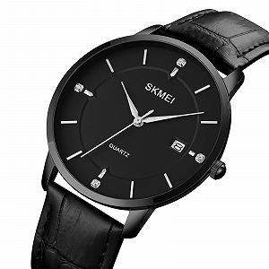 Годинник Skmei 1801LBKBK Black-Black Leather synthetic.ua - Фото 1