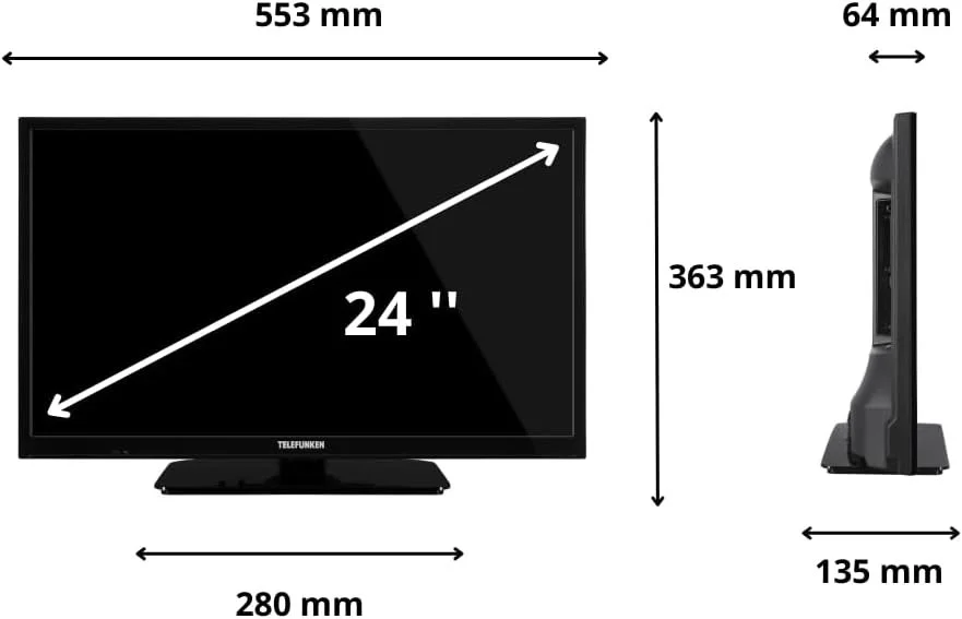 Телевизор 24" TELEFUNKEN TE24553B45V2DZ / HD / 50 Гц / LCD / Smart TV / Wi-Fi / T2, фото №3 Телевизор 24" TELEFUNKEN TE24553B45V2DZ / HD / 50 Гц / LCD / Smart TV / Wi-Fi / T2, фото №3