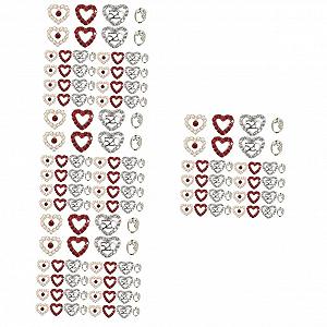 Украшения для ногтей FRCOLOR 4 Набора, Патчи в форме сердца для дизайна ногтей, 40 штук x 4 - Фото 1