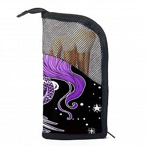 Набор кистей для макияжа Starry Clear Space Mermaid Girl с сумкой-органайзером, 12 шт., Colored-3622 - Фото 1